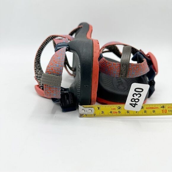 Chaco Kids Waterproof Sport Swim Hiking Sandals Orange Blue Size 4 - Picture 12 of 12